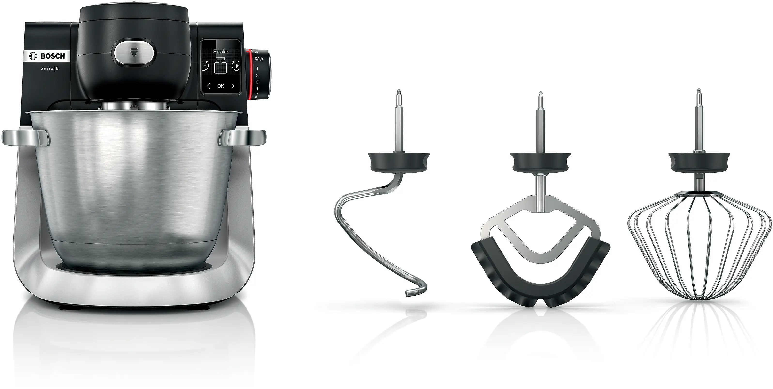Series 6 Kitchen Machine with Scale 1600 W Black, Stainless Steel