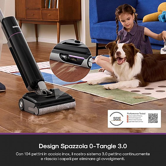 مكنسة وممسحة أرضيات ذكية لاسلكية وقابلة للشحن EUREKA FloorShine موديل NEW880BK. - صورة 3
