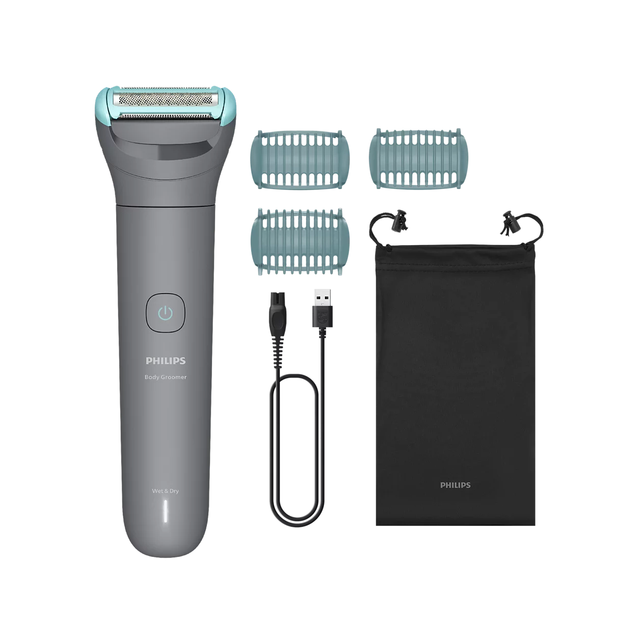 Body Groomer עם מערכת גילוח בעלת הגנה משולשת