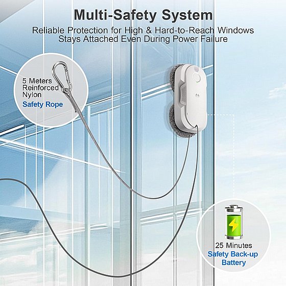 The no'1 window cleaning brand in the world רובוט חדשני לניקוי חלונות עם ריסוס מים דו-כיווני דגם DDC56 - صورة 18