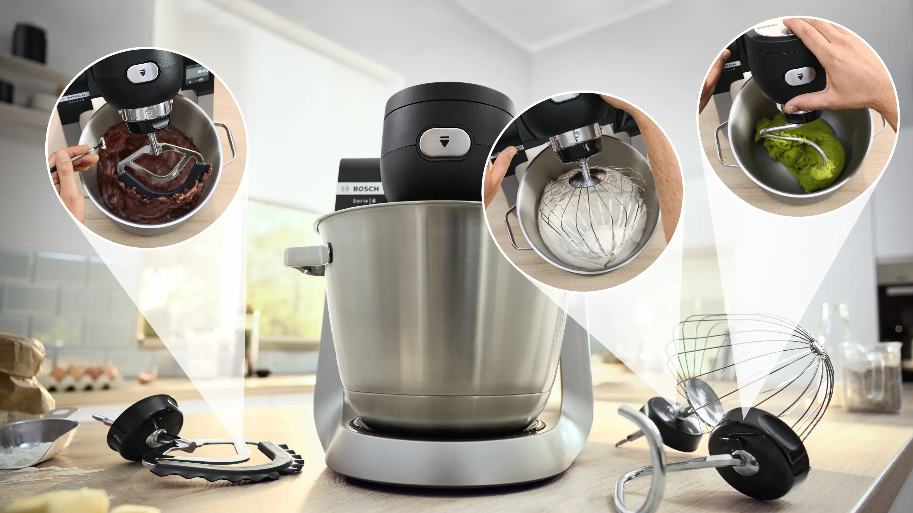 סדרה 6 Kitchen machine with scale 1600 W שחור, נירוסטה