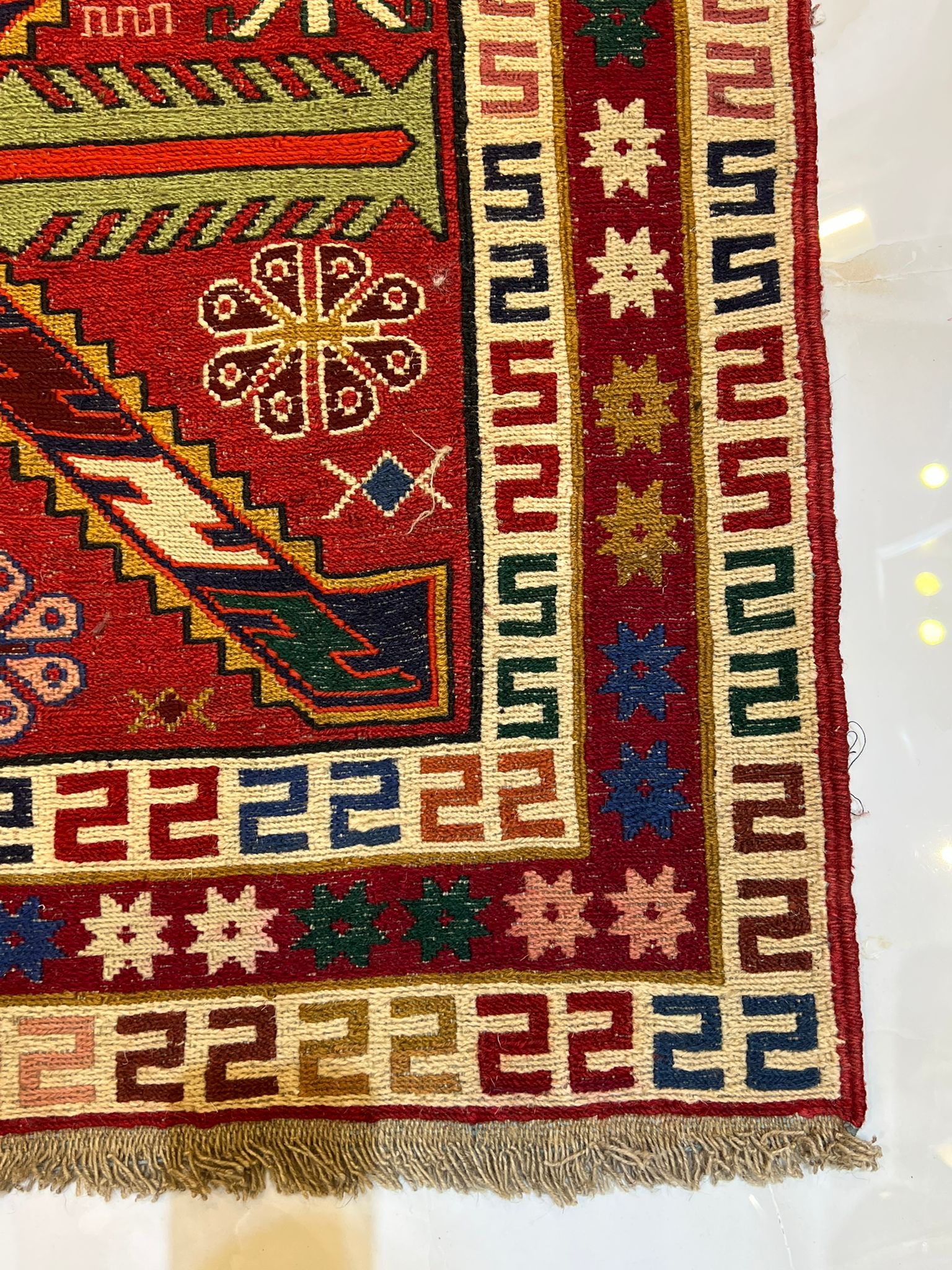 سجادة تركية فان معقودة يدويًا من الصوف على الطراز الفارسي - كليم. صناعة يدوية | ‎150 × 100 سم - صورة 5