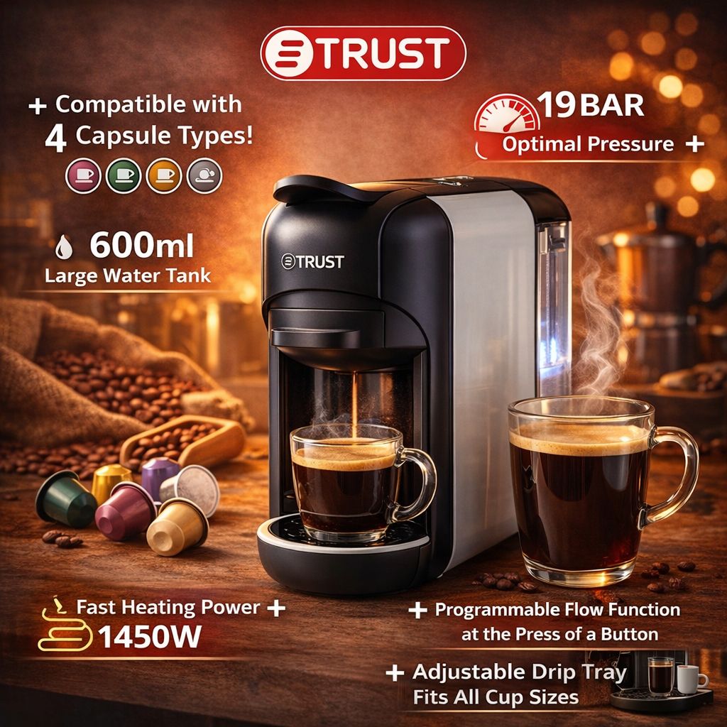 ماكينة قهوة متعددة الكبسولات Trust 1450 واط - صورة 3