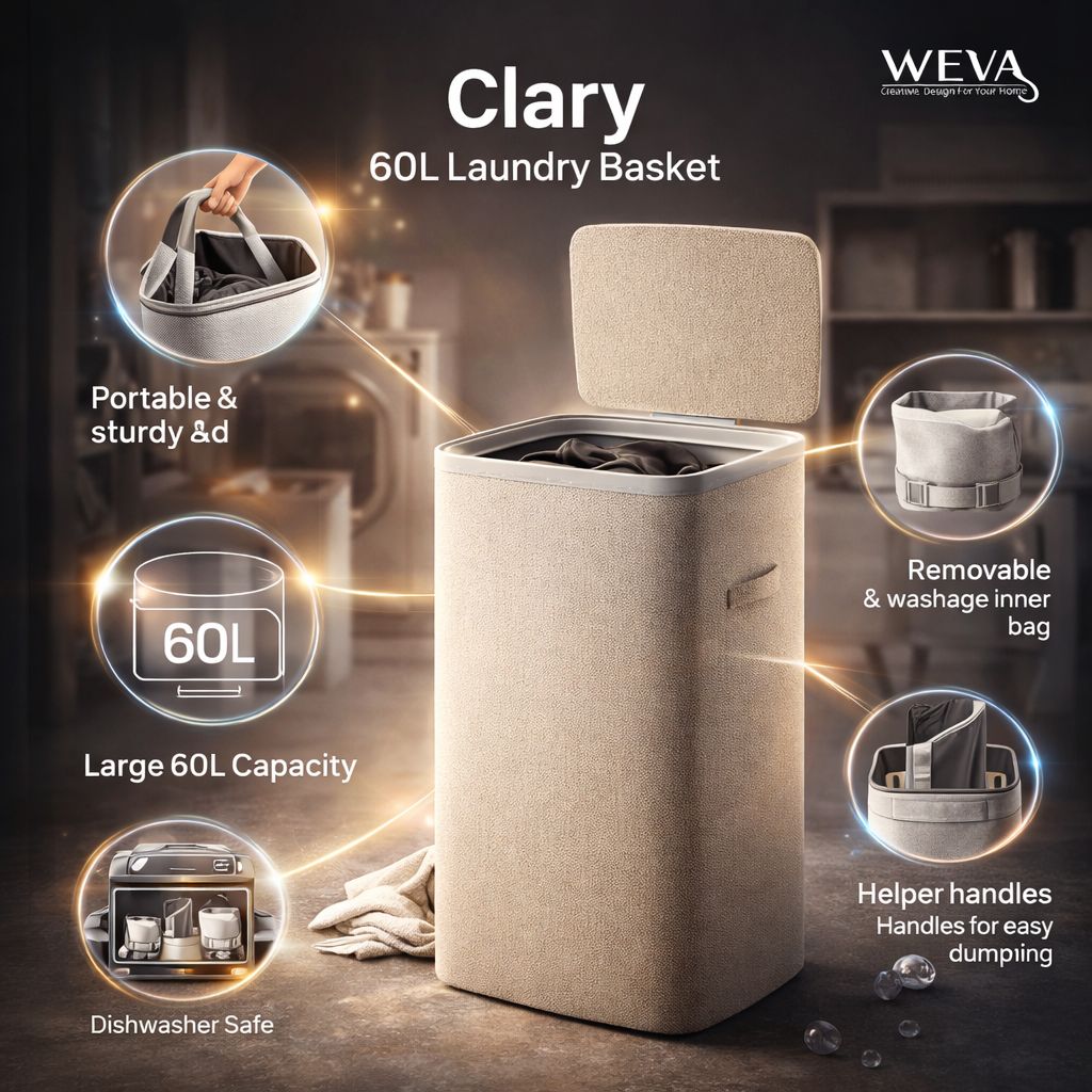 סל כביסה WEVA Clary 60L - صورة 5