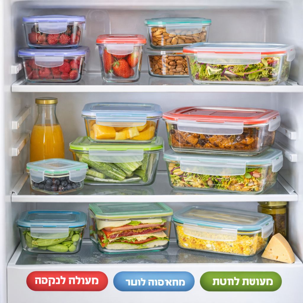 סט מיכלי אחסון מזון מזכוכית בורוסיליקט קסנון - 12 חלקים (6 גדלים) - صورة 2