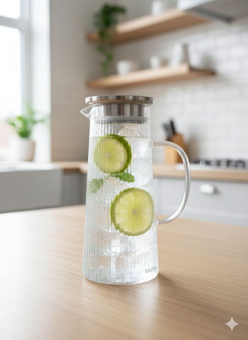 Glass carafe with silver lid LUNAR - elegant design for perfect indulgence - صورة 3