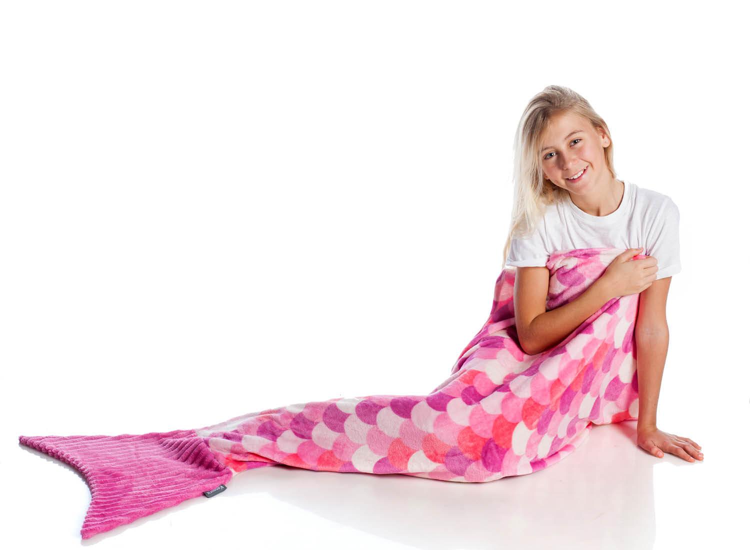 بطانية تلفزيون Deluxe للأطفال – مقاس واحد – Sirena Kids Pink