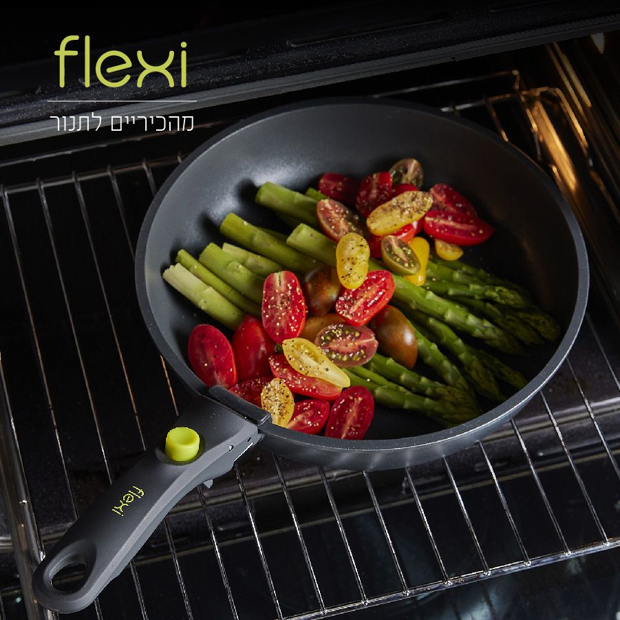 סט סירים 11 חלקים עם 2 ידיות נשלפות - FLEXI בשילוב ירוק ליים מבית Food appeal