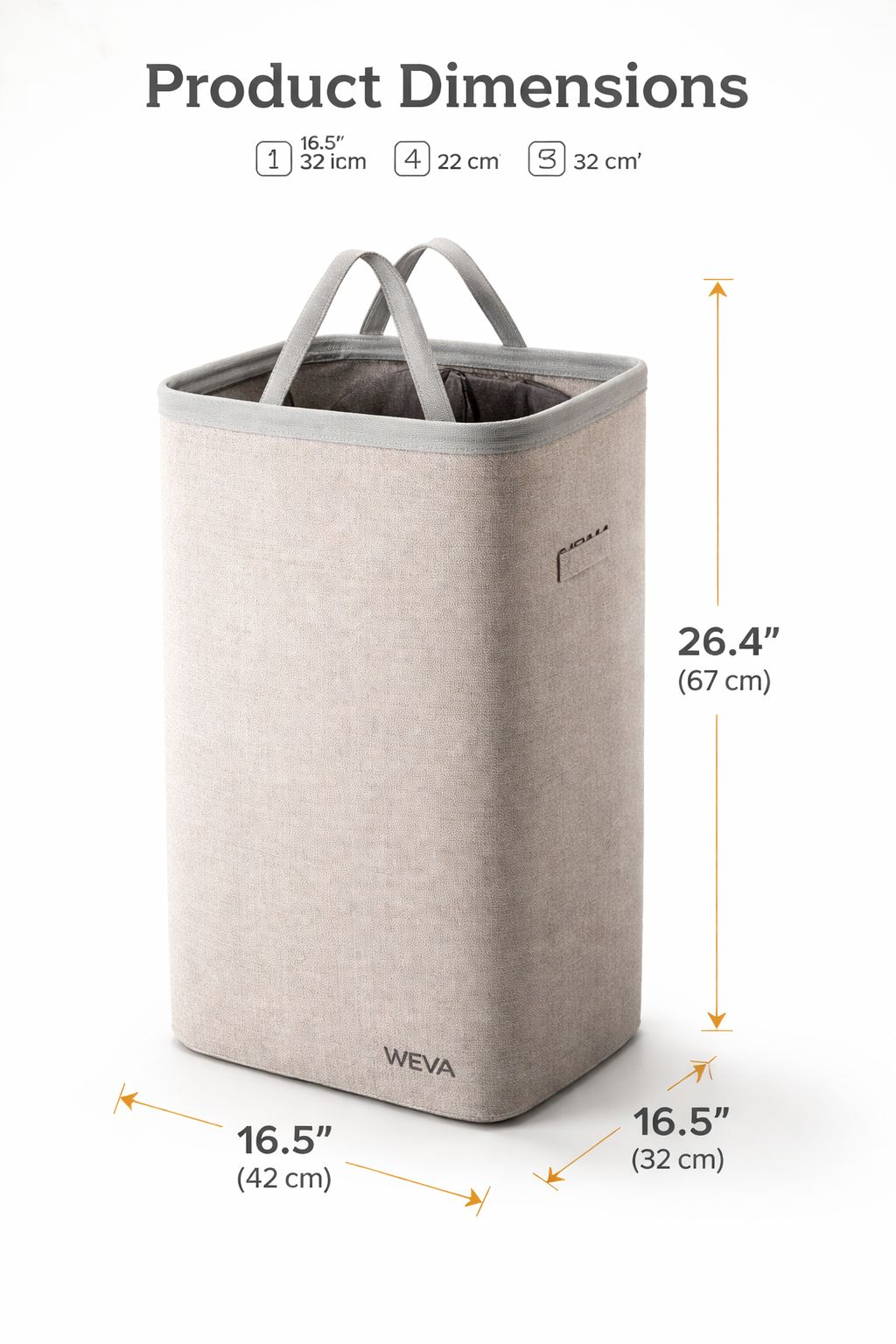 סל כביסה WEVA Clary 60L - صورة 2
