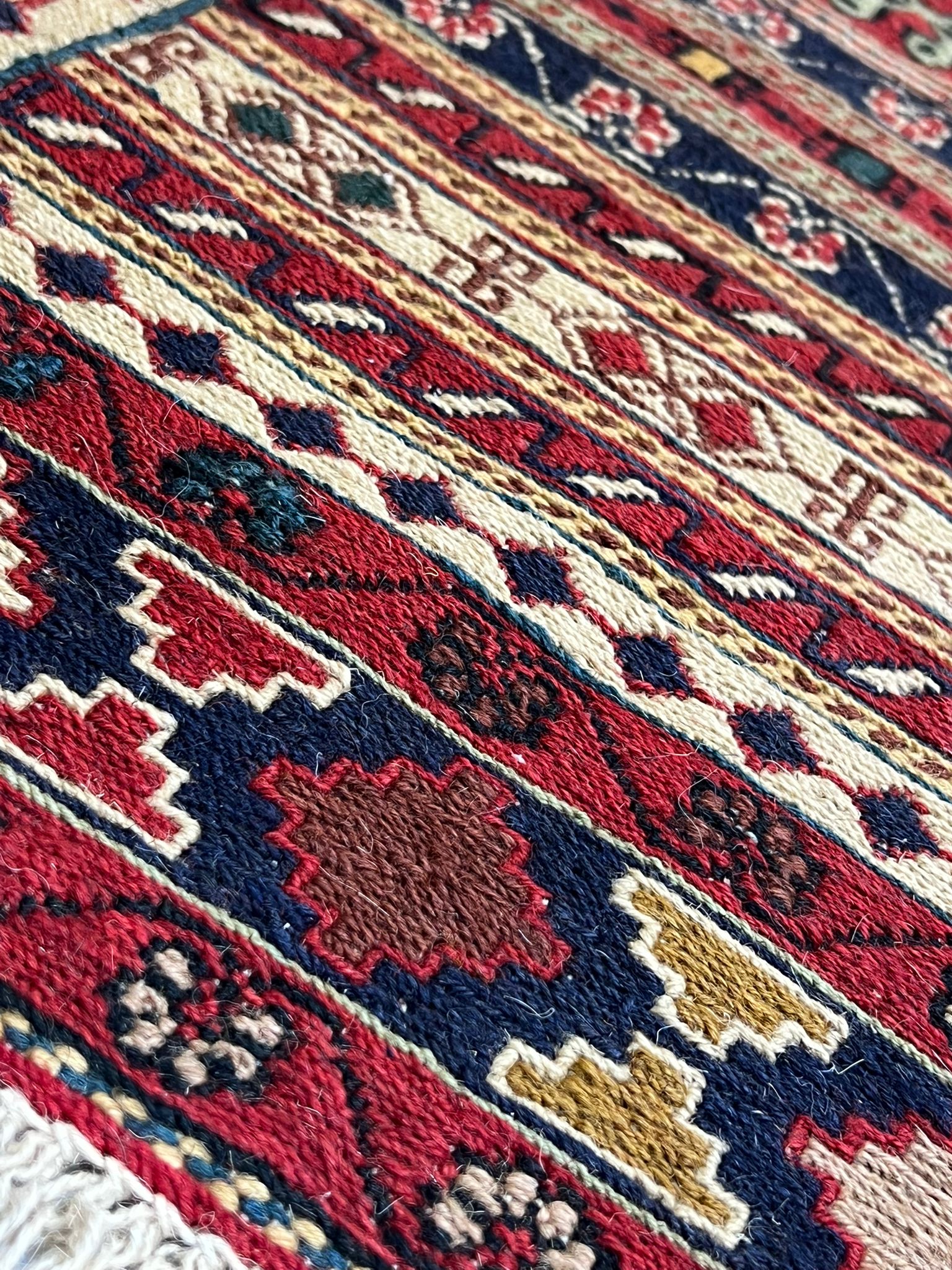 سجادة كليم سومك فاخرة يدوية الصنع | صوف إيراني قوقازي | ‎2.00 × 1.23 م - صورة 2