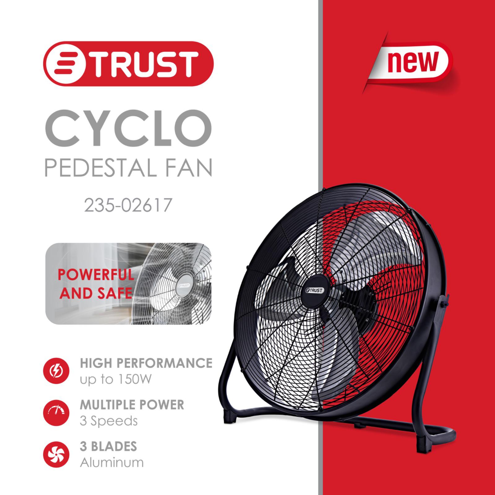 Trust مروحة عمودية Cyclo 150 واط – 3 سرعات