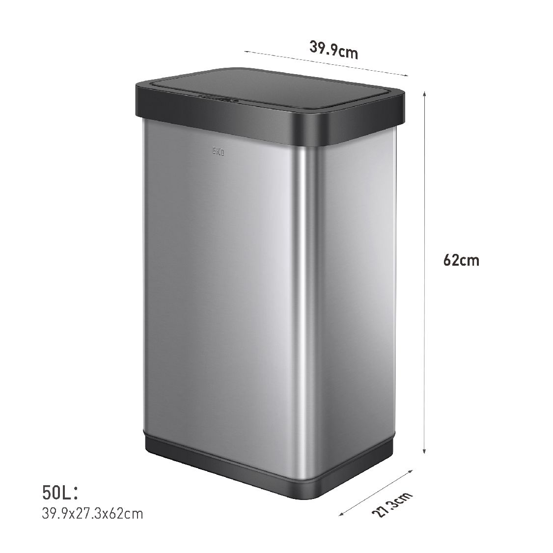 50 L NEW HORIZON Stainless Steel Trash Bin - صورة 2