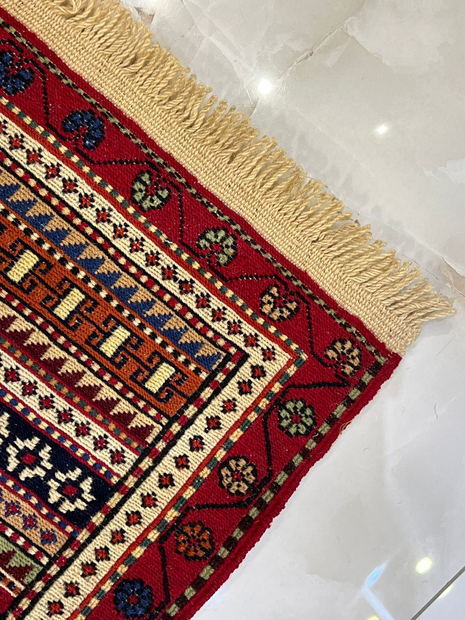 Handmade Persian-Caucasian Kilim Rug made of Sumac wool | 50×200 cm (also available in 50×100 cm) - صورة 2
