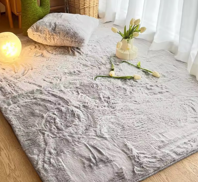 Luxurious Faux Rabbit Fur Area Rug - صورة 8