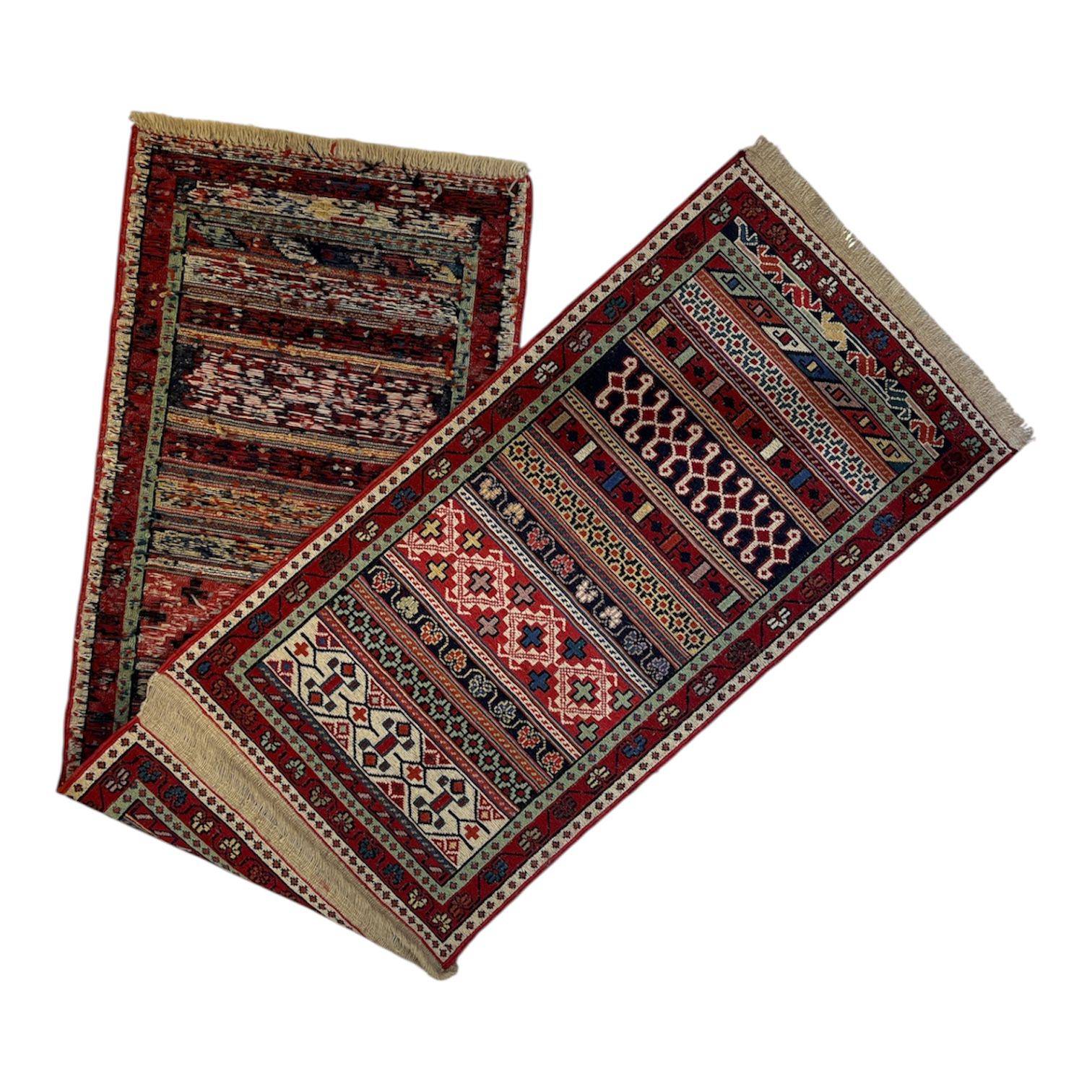 سجادة صوف سوماتش قوقازية فارسية مُصنَّعة يدويًا | ‎50×200 سم (متاحة أيضًا ‎50×100 سم نصف) - صورة 4