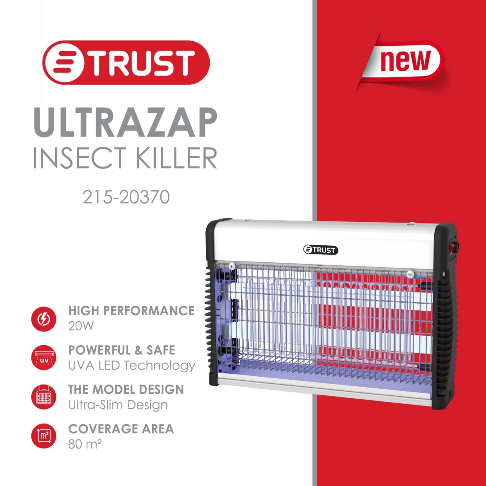 Trust Ultrazap קוטל חרקים חשמלי 20W – טכנולוגיית UVA LED