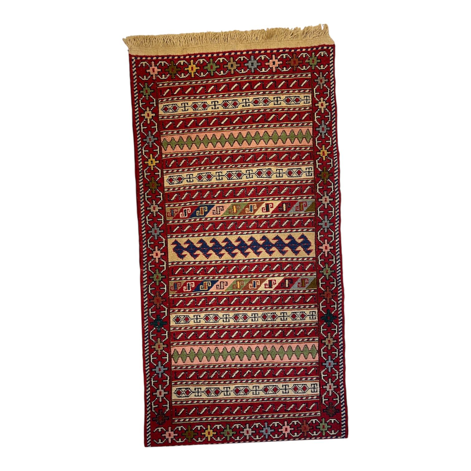 שטיח קילים צמר סומק פרסי קווקזי | 50×200 ס"מ (זמין גם בגודל 50×100 ס"מ) - صورة 7