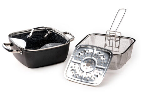 EVERYDAY PLUS جهاز طهي متعدد الاستخدامات 3 في 1، 24 سم، للطهي/القلي/الطهي بالبخار