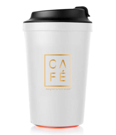 Кофейная чашка с вакуумным дном для предотвращения падений 340 мл белая