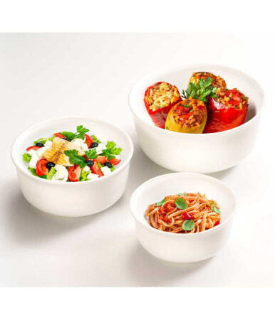 Set of 3 opal bowls with lid from Food Appeal