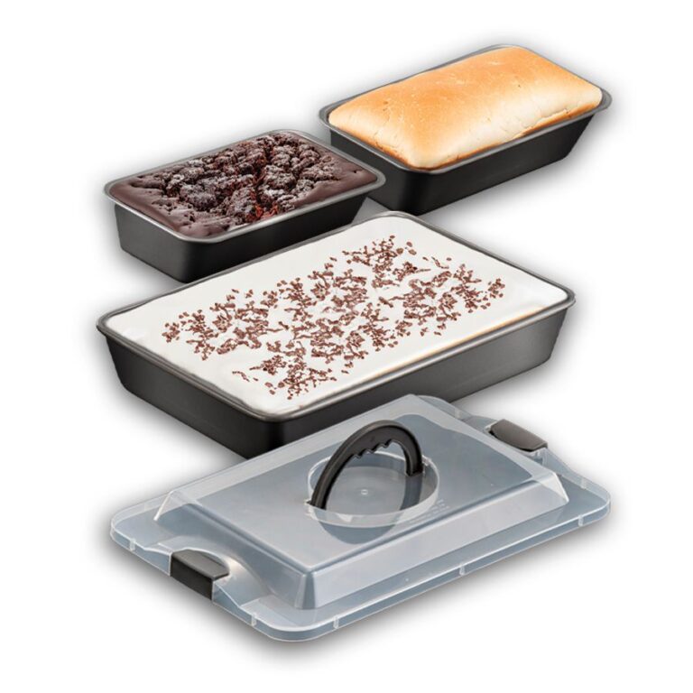 סט אפייה Q5 תבנית מלבנית 35X25 ס"מ + מכסה נשיאה + 2 X תבנית אינגליש/לחם 24 ס"מ