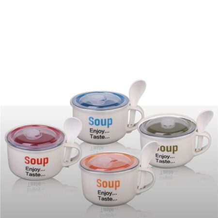 Porcelain soup mug - random color