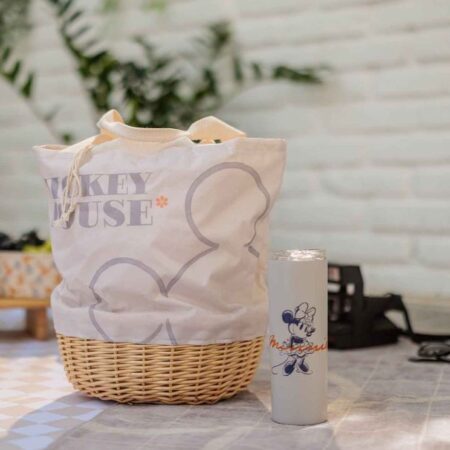 Mickey Mouse Picnic Basket with Straw Bottom - Mickey & Minnie