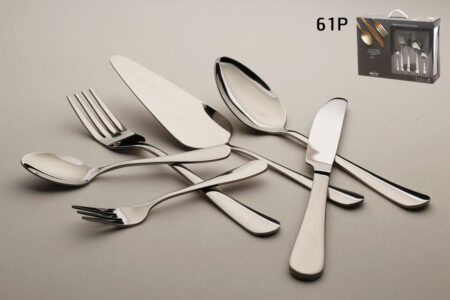 61-piece stainless steel cutlery set