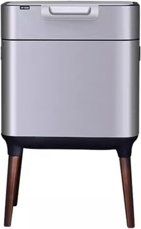 تصنف علبة القمامة للمطبخ كسلة قمامة منزلية ونوع الصحافة صالون مكتب غير قابل للصدأ ذو أرجل عالية مع غطاء ضوء مرموق وحاويات ذات سعة كبيرة وسلة نفايات