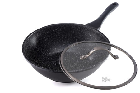 Wok with 30 cm Black Marble cover