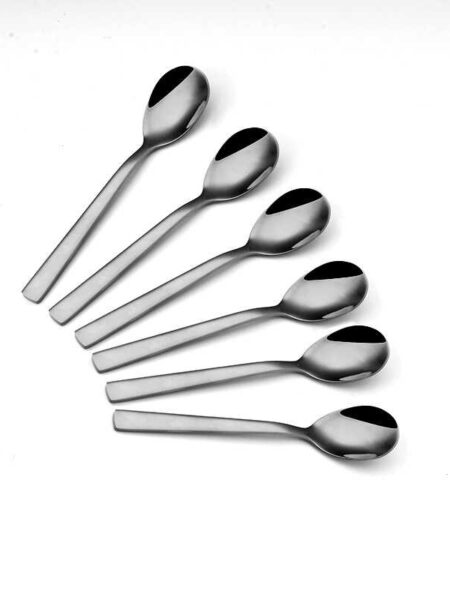 6 ملاعق صغيرة سوداء الإطار