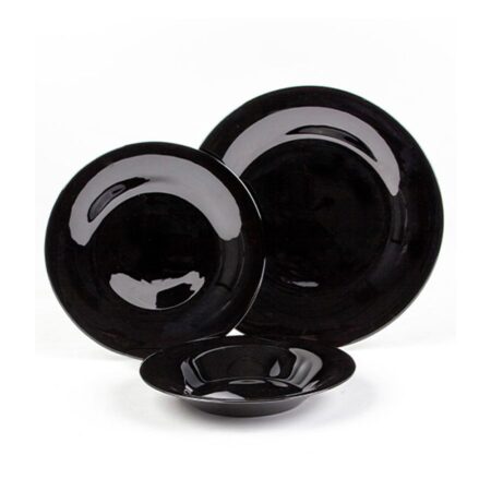 Set plates 18 parts black and dark