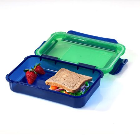 SLIMLINE Bento Lunch Box 1.0 L Blue/Green Smash by Food Appeal