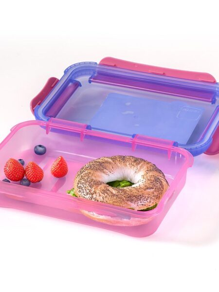 صندوق غداء SLIMLINE Bento سعة 1.0 لتر، وردي/أرجواني، من Smash