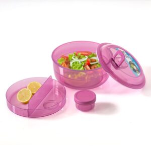 Round Salad Lunch Box 1.8 L Pink Smash by Food Appeal / Adult / Microwave