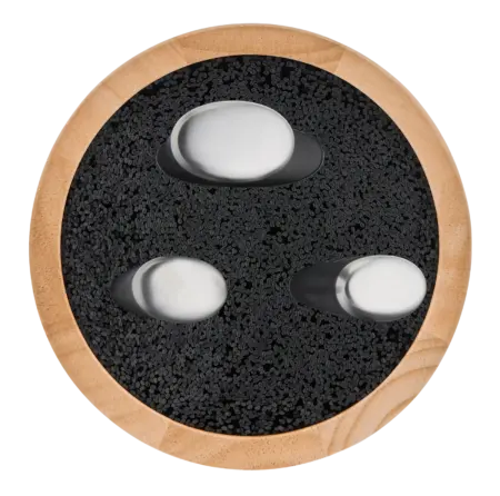 A group of 4 pieces of ice power: Universal wooden knife block + knives for peeling 9 cm + chef 20 cm + service knives 11 cm