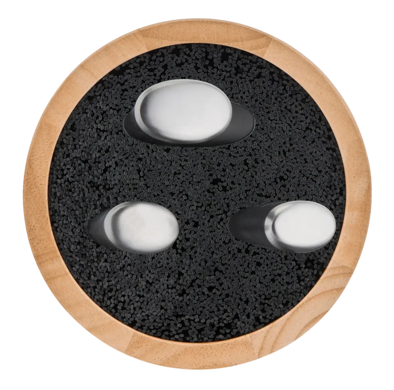 A group of 4 pieces of ice power: Universal wooden knife block + knives for peeling 9 cm + chef 20 cm + service knives 11 cm