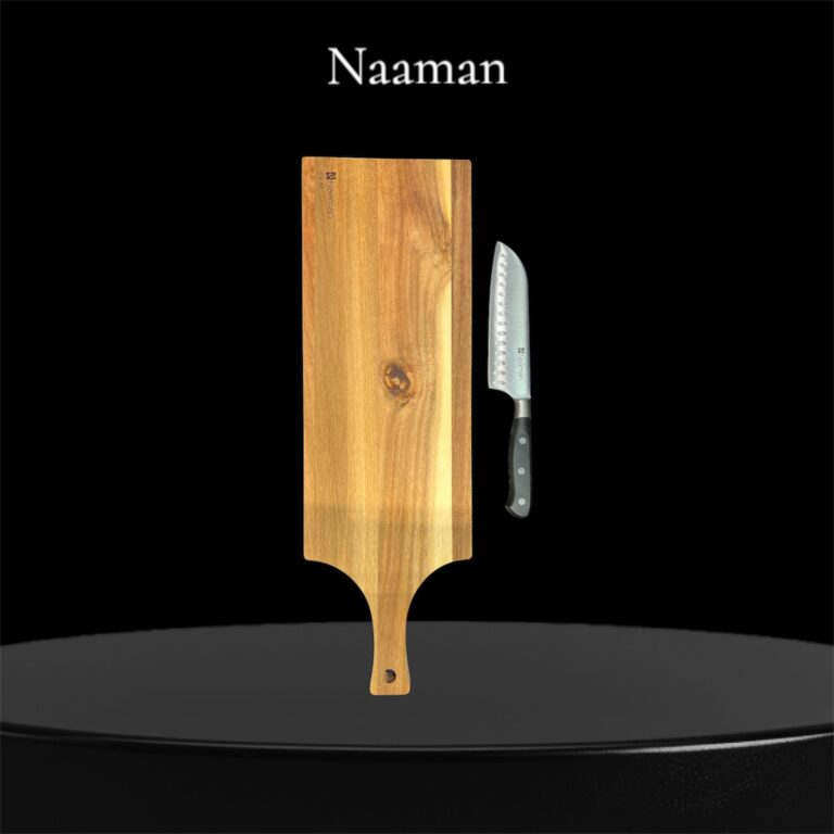 A wooden block set with a handle + stainless steel knife