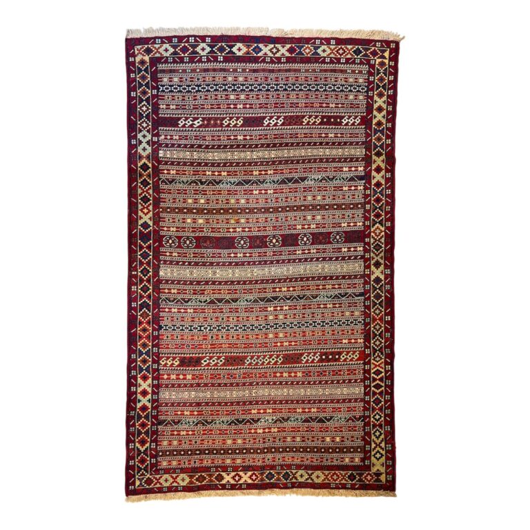 Persian Kilim Sumac Handmade Wool Rug | 200 x 123 cm
