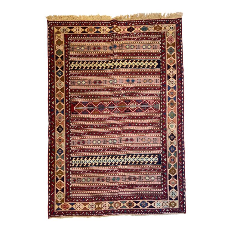 سوماك كليم مصنوع يدويًا | سجادة صوف قوقازية إيرانية | ١٫٤٦ × ١٫٠٢ متر