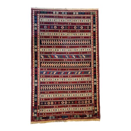Handmade Kilim Sumac | Caucasian Iranian Wool Carpet | ‎2 x 1.20 m