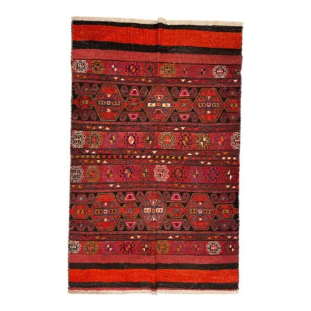 שטיח יוקרתי 160x100 ס"מ – אדום עז, צמר עבודת יד