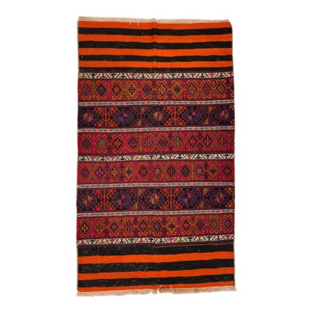 שטיח יוקרתי 187x110 ס"מ – צמר ומשי בגווני אדמה עם עיצוב מופשט