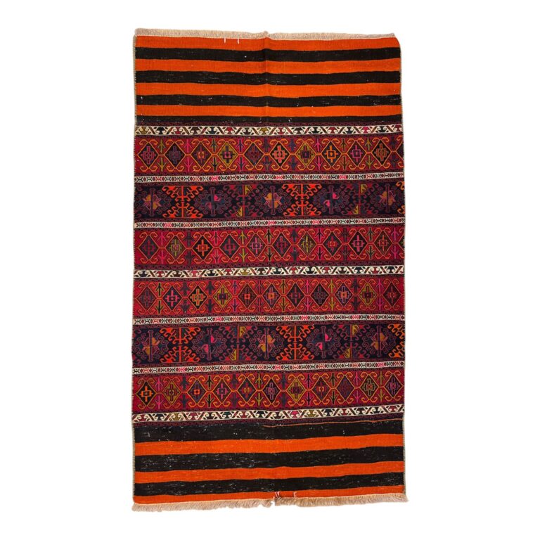 سجادة فاخرة 187x110 سم – صوف وحرير بألوان ترابية وتصميم تجريدي