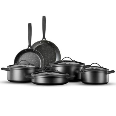10-piece pot set - REGAL black, black handles