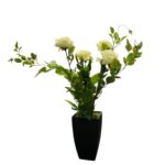 Artificial White Rose Flower Plant in Pot
