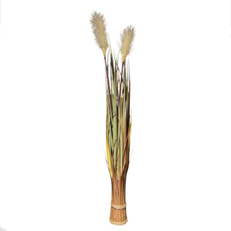 Pambas with artificial grass without pot – white