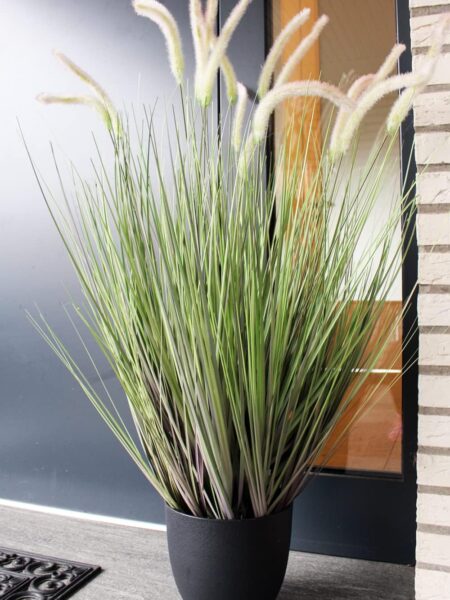Flair Flower Foxtail Pot Artificial - White