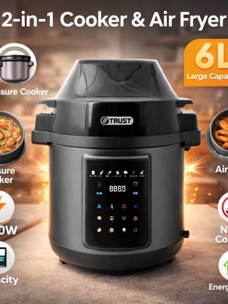 DUOCHEF סיר וכיריים חכמות עם טיגון באוויר – ‎6 ליטר