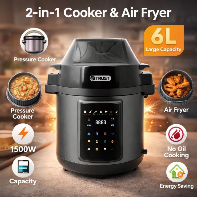 DUOCHEF סיר וכיריים חכמות עם טיגון באוויר – ‎6 ליטר